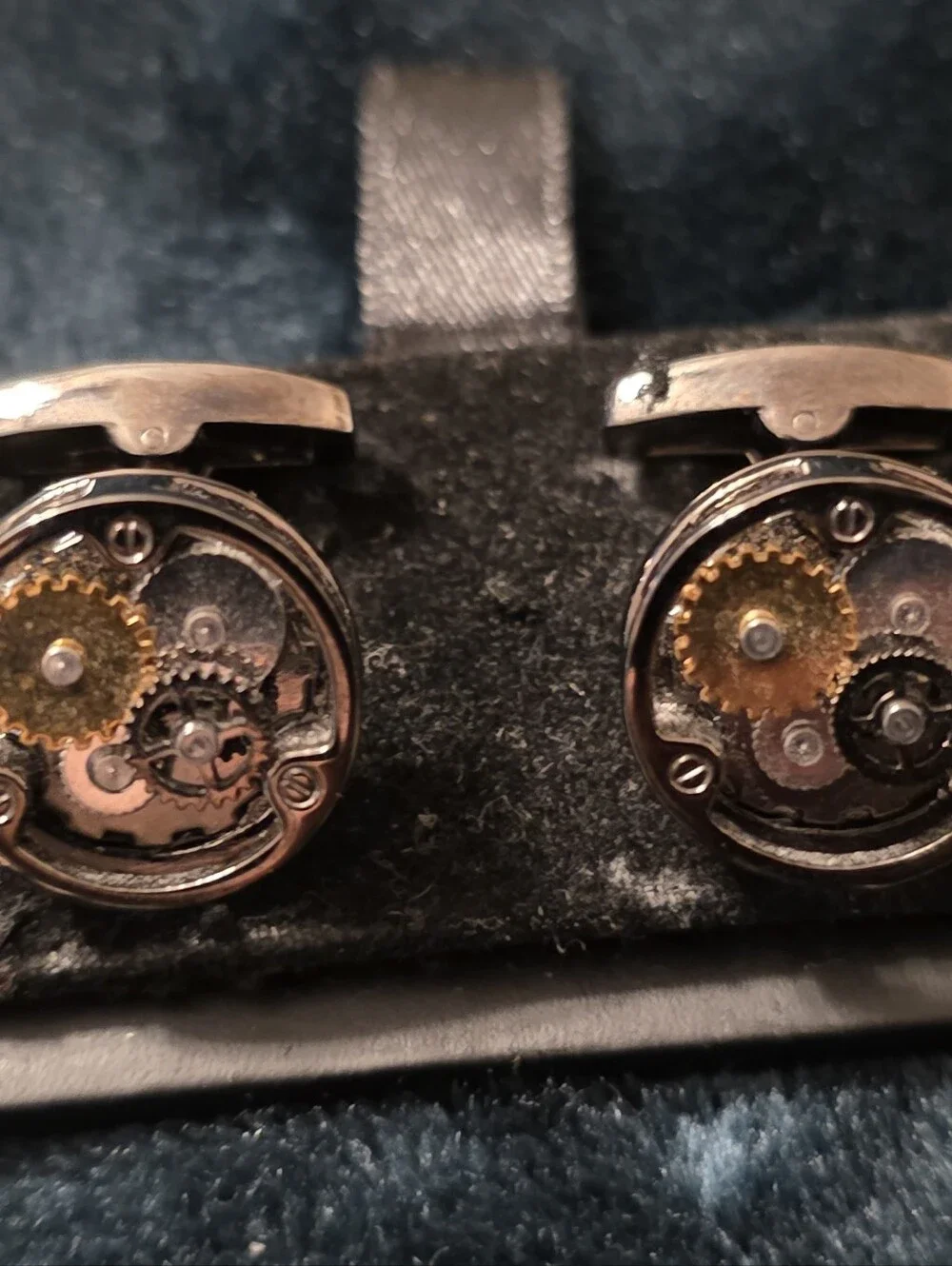 Murano Gunmetal Gear Cufflinks